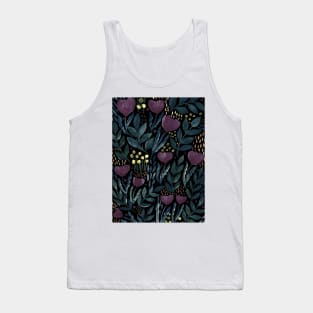 Watercolor flower garden -  purple night Tank Top
